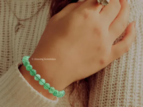 Vista 607 de Amazing Gemstone Crystal Bracelet for Women Men's Gifts - Protection Healing Crystal Bracelet - 8mm Gemstone Beaded Stretchable Bracelet Pulseras