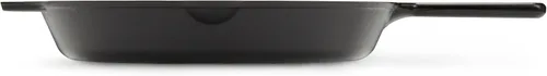 Vista 5 de Amazon Basics Sartén de hierro fundido pre-sazonado, apto para horno, calefacción uniforme, resistente y grande, 15 pulgadas, negro