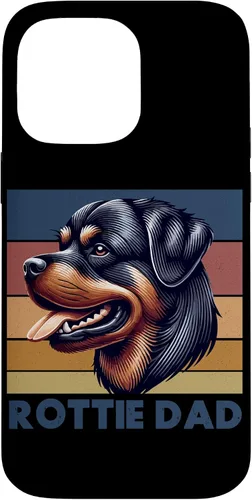 Vista 21 de Rottweiler Dad Rottie Father Dog Parent Father's Day Retro Case for iPhone 16
