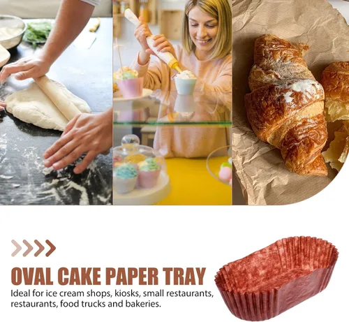 Vista 5 de DOITOOL 1000 vasos de papel ovalados para tartas, forma de barco, a prueba de grasa, forros para cupcakes, resistentes a altas temperaturas