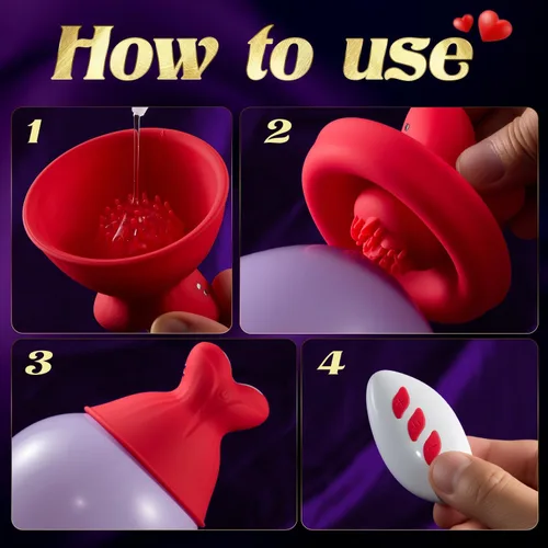 Vista 8 de Juguetes sexuales. Vibrador de pezones para mujeres - Juguetes de estimulación de pezones 5EN1 con 10 modos de rotación amasadora, 4 cabezales