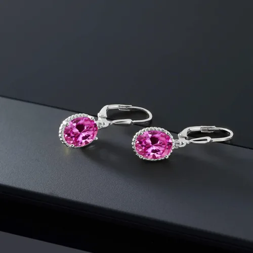 Vista 171 de Gem Stone King Aretes colgantes de gota para mujer, plata de ley 925, piedra natal ovalada de 0.354 x 0.276 in, joyería fina, regalos para ella