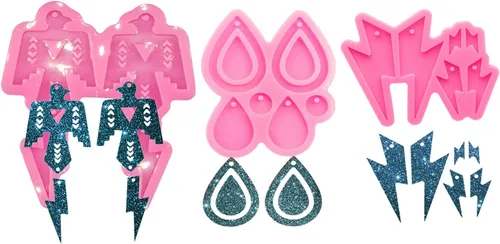 Vista 14 de 1 pieza de la serie de Navidad Mini Ear Studs árbol de Navidad/rompecabezas/notas musicales pendientes de resina molde de silicona, joyería DIY