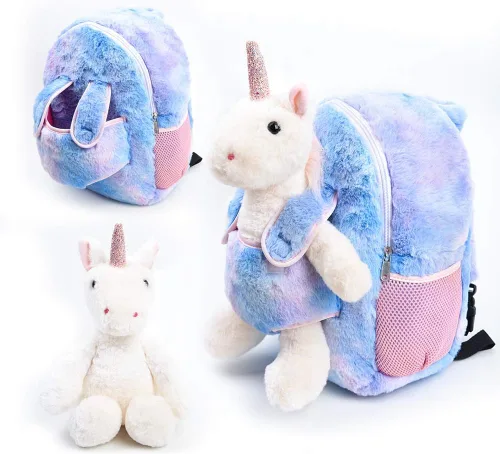 Vista 2 de Funday Mochila infantil con ruedas extraíbles para niñas y niños, Azul, Viajar