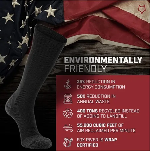 Vista 6 de Fox River - Calcetines tácticos militares para botas, peso medio, media pantorrilla, secado rápido, fibras de secado rápido, absorción de impactos