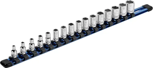 Vista 14 de ARES 70087-Organizador de enchufes de aluminio de 3 piezas, rieles de transmisión de 1/4 pulgadas, 3/8 pulgadas y 1/2 pulgadas con capacidad para 48
