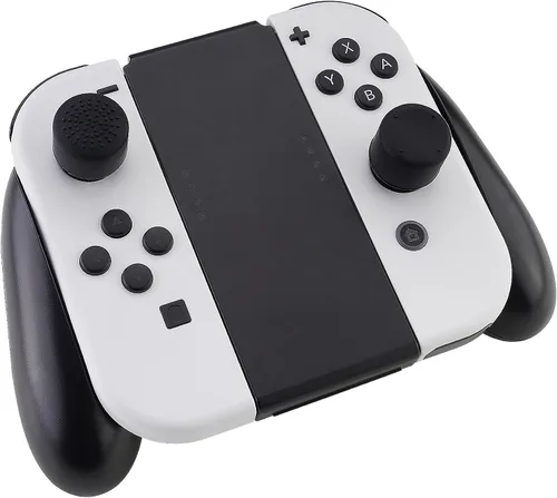 Vista 6 de eXtremeRate 4 pares de fundas negras de silicona antideslizante de longitud extendida para Nintendo Switch y Switch OLED Joy-con Controller, tapas