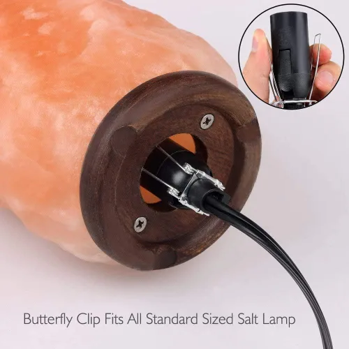 Vista 3 de Cable de repuesto para lámpara de sal de 6 pies con interruptor de encendido/apagado y base de candelabro E12, Negro