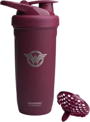Vista 8 de Smartshake DC COMICS Reforce - Botella mezcladora de proteínas de acero inoxidable de 900 ml 30 oz - Tapa de rosca a prueba de fugas - Sin BPA