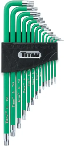 Vista 8 de Titan 12714, juego de llaves con punta hexagonal y redonda, con brazo extralargo, métrica, 9