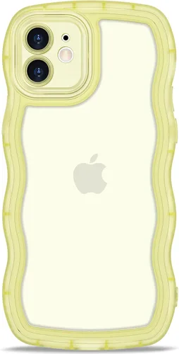 Vista 60 de Anuck Funda para iPhone 13 Pro con borde ondulado, diseño trasero transparente, agarre antideslizante, forma de marco rizado ondulado, a prueba