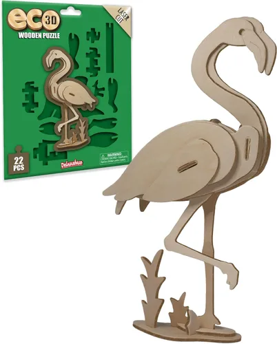 Vista 15 de Rompecabezas de madera Eco 3D de Deluxebase. Kit de manualidades de rompecabezas 3D con temática animal. Juguetes de animales de safari de madera