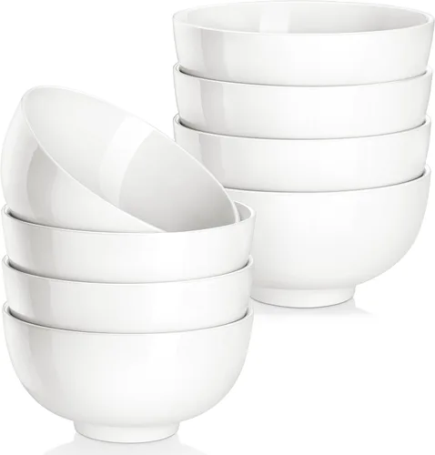 Vista 14 de MALACASA Juego de 6 cuencos de sopa de porcelana de 26 onzas, cuencos de cerámica negra para cocina, cuenco de cereales para avena, fruta, ensalada