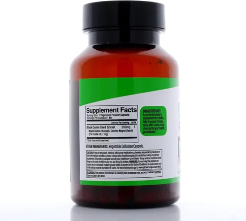 Vista 6 de Dr. HERBALIST Extracto de semilla negra 350mg, Nigella Sativa Kalonji, Halal 60ct