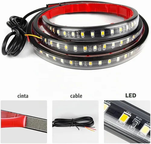 Vista 2 de SOCAL-LED LIGHTING Tira de luz LED para estribo de camión DRL, patada lateral conmutada de 60" (150cm) 12V, luces de giro intermitentes secuenciales