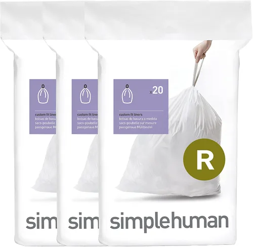 Vista 43 de simplehuman Forro para bote de basura de ajuste personalizado, 45 litros/12 galones, 20 unidades (paquete de 2)