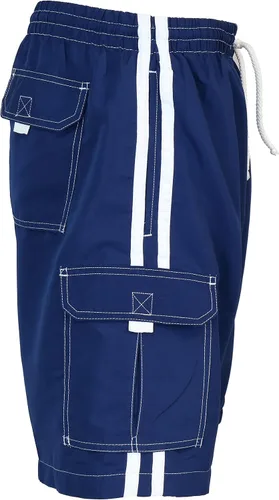 Vista 4 de SURF AVE Traje de baño clásico de cinco bolsillos sin ojales largos para hombre