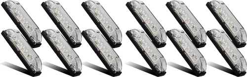 Vista 8 de Partsam 6X 4 Marine/Boat Slim Line Clear LED Utility Strip Light 6 Diodos sellados