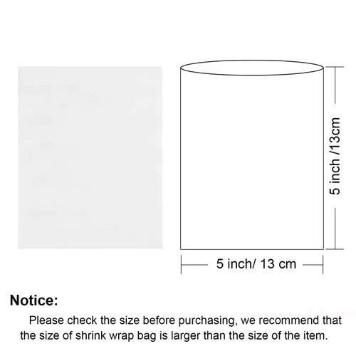 Vista 2 de Bolsas retráctiles de 5 x 5 pulgadas, 200 bolsas termocontraíbles de PVC transparente