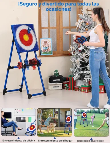 Vista 8 de Axe Throwing Game for Backyard with 8 Axes & 8 Star Darts,Axe Throwing Game Set for Indoor & Outdoor,Yard,Camping,Backyard