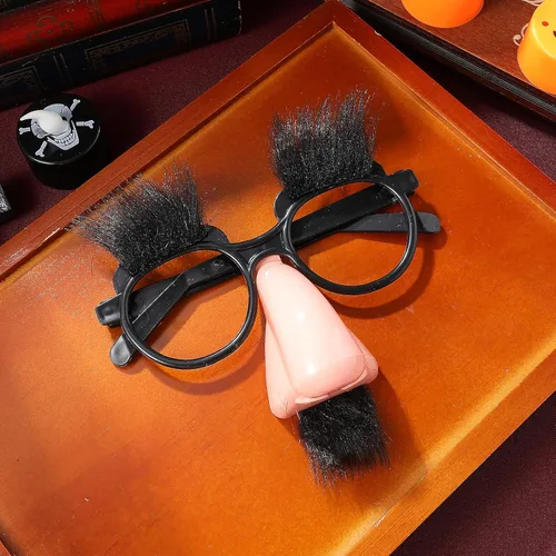 Vista 3 de Gafas de disfraz con divertidas cejas de nariz, nariz y anteojos, disfraz clásico, bigote, recuerdos de fiesta para disfraz de Halloween, fiestas