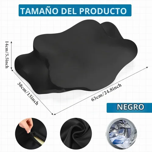 Vista 2 de Hahafelt Funda de Almohada Cervical para el Cuello (Solo Funda de Almohada) Funda de Almohada de Satén con Cremallera Funda de Almohada de Contorno