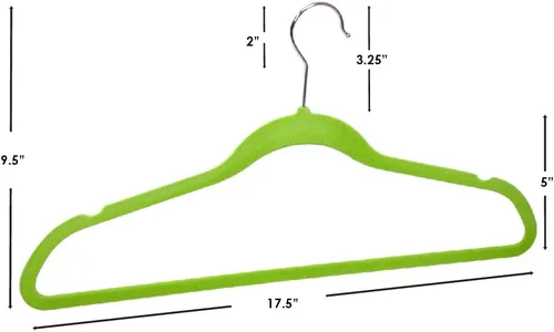 Vista 7 de PAQUETE 10 PERCHAS DE TERCIOPELO VERDE