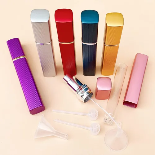 Vista 3 de Botella atomizadora de perfume de 0.4 fl oz, recargable, mini botella de spray portátil, estuche de bomba de aroma, con herramienta dispensadora