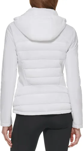 Vista 3 de Calvin Klein Paneles laterales ligeros de buceo para mujer con capucha y bolsillos con cremallera