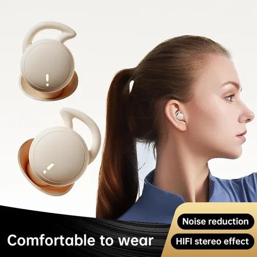 Vista 5 de Xmenha Audífonos invisibles para dormir, inalámbricos, pequeños, pequeños, discretos, con cancelación de ruido, auriculares para dormir, Bluetooth