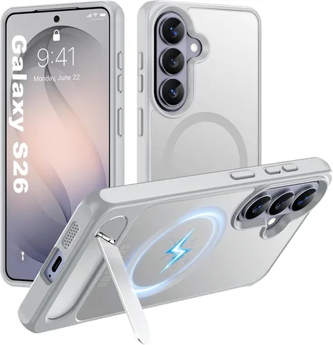 Vista 37 de Hualele - Funda magnética para Samsung Galaxy S24 Plus/S25 Plus con soporte de metal, [compatible con MagSafe]