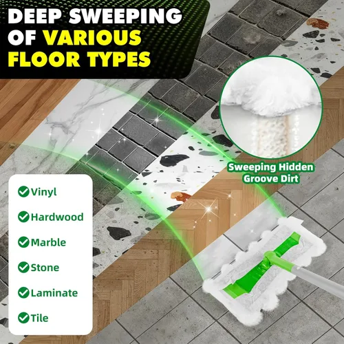 Vista 6 de Paños secos resistentes compatibles con trapeador Swiffer, trapeador