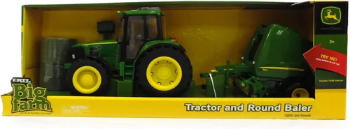 Vista 3 de TOMY John Deere Tractor de granja grande con carro