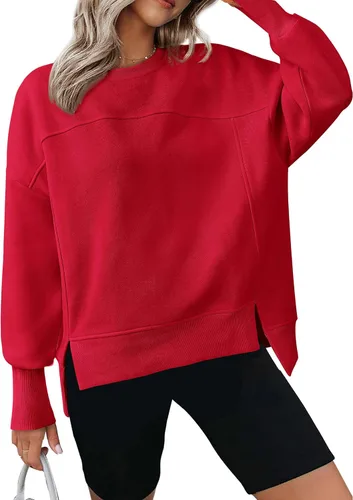 Vista 10 de BTFBM Sudaderas de cuello redondo para mujer Blanco