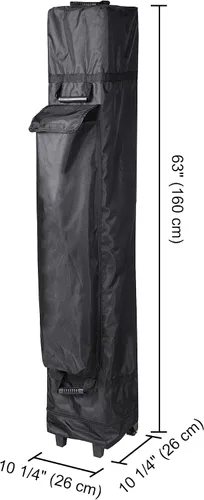 Vista 4 de Instahibit Bolsa enrollable universal con asas para toldo desplegable de 10 x 10 pulgadas, bolsa de transporte resistente para ruedas, 1680D