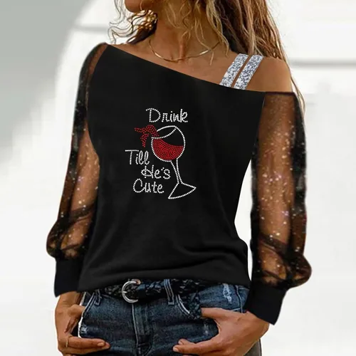 Vista 3 de Women Within Plus Size Tops,Women's Long Sleeve Tunic Tops Casual Cold Shoulder Blouse Christmas Tree Shirts