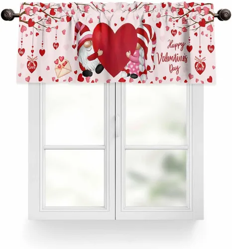 Vista 19 de Juego de Cortinas de Cocina del Día de San Patricio Trébol de la Suerte Shamrock Juego de Cenefa de Ventana, Cortinas con Bolsillo para Barra
