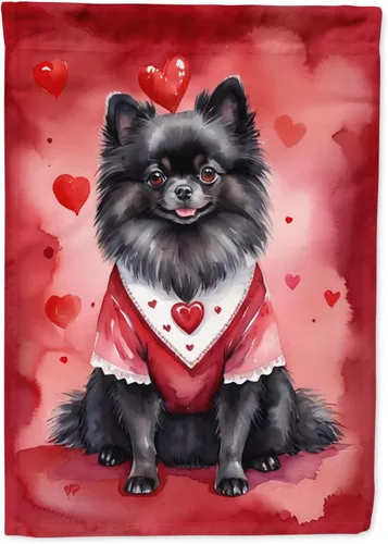 Vista 62 de Caroline's Treasures DAC5252GF Affenpinscher - Bandera de jardín con texto en inglés "My Valentine", bandera decorativa para patio exterior, patio