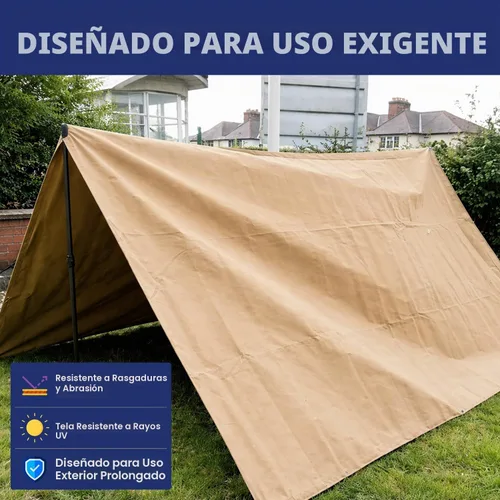 Vista 7 de Tarps Now - Lona de Canvas Impermeable de 5 x 7 pies 20 MIL Grado Comercial, Trabajo Pesado, Resistente al Desgarro, Ojales de Latón
