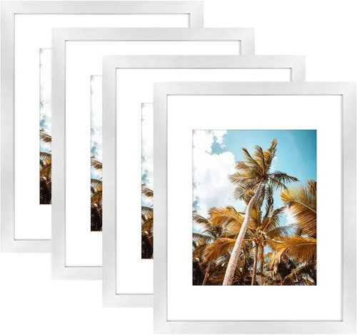 Vista 102 de Frametory, Marco de fotos de 11 x 14 pulgadas con paspartú para fotos de 8 x 10 pulgadas, moldeado ancho de vidrio de alta definición, accesorios