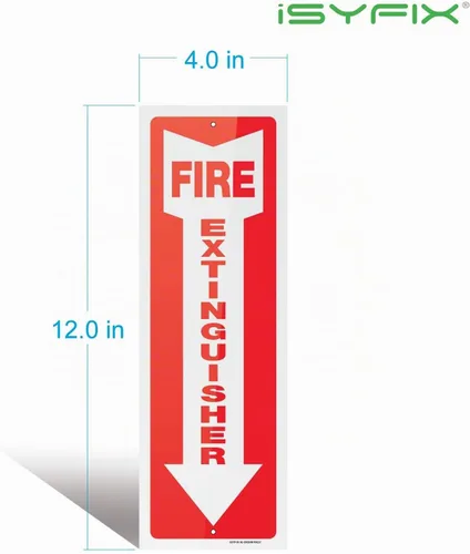 Vista 5 de iSYFIX Señales para extintor de incendios – Paquete de 3 carteles de 4 x 12 pulgadas – Plástico de poliestireno de 40 mil de grosor, laminado