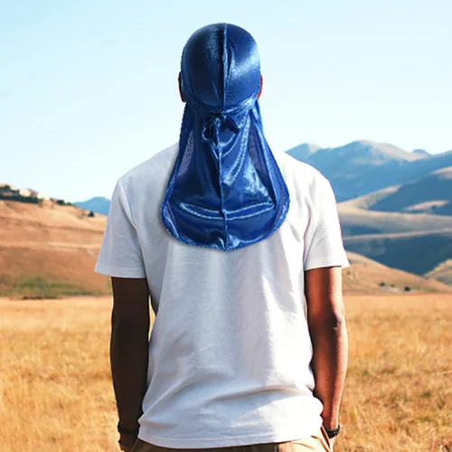 Vista 23 de Paquete de 3 piezas de durags sedosas para ondas de hombres, de regalo 1 gorra para marcar las ondas, talla única
