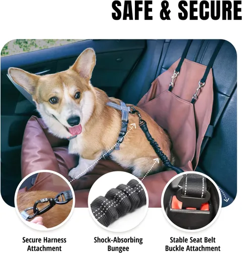 Vista 2 de Owleys Cinturón de seguridad para perros - Arnés de cinturón de seguridad para perro para automóvil - Correa de seguridad para perros - Cinturón