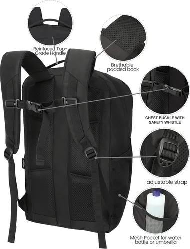 Vista 4 de KEOFID Mochila de viaje para hombres y mujeres, mochila para computadora portátil, mochila resistente al agua, mochila para la universidad, mochila
