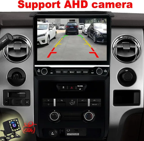 Vista 4 de Para Ford F150 Radio Upgrade 2013 2014 STX XL, QLED Touch Screen Stereo,8 Core CPU,Carplay Android Auto Ready,Mantener el control del volante