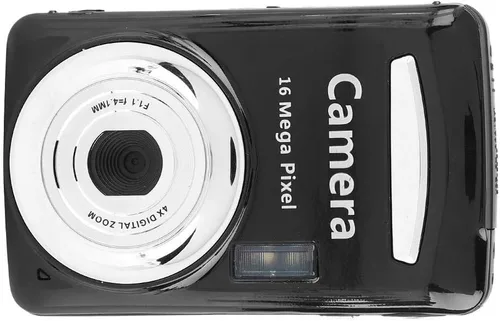Vista 6 de Cámara digital para niños, video 720P de 2.4 pulgadas, pantalla LCD de 4X, zoom digital de 16 MP, videocámara compacta con luz de relleno y soporte