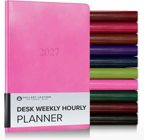 Vista 73 de Gallery Leather Planificador Semanal y Mensual Grande 2025-2026, Calendario Planificador y Cuaderno Elegantemente Encuadernado con Elegantes Bordes