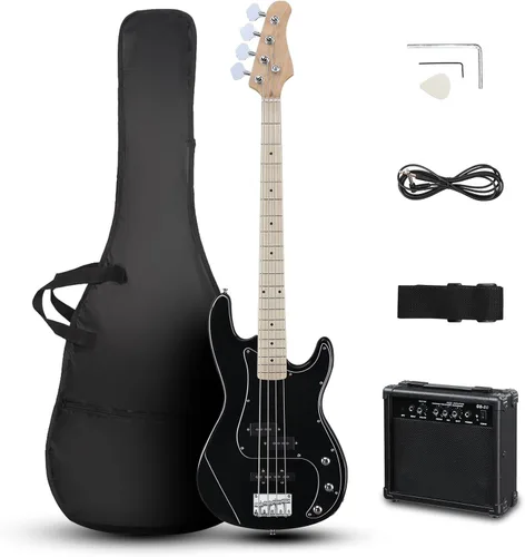 Vista 14 de Ktaxon 4 String Bass Guitar, Full-Size Electric Bass Guitar Kit(Dark Blue)