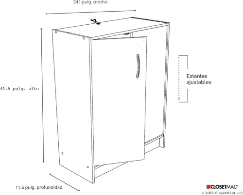 Vista 3 de ClosetMaid 1307 Organizador apilable de 2 puertas, cereza oscura