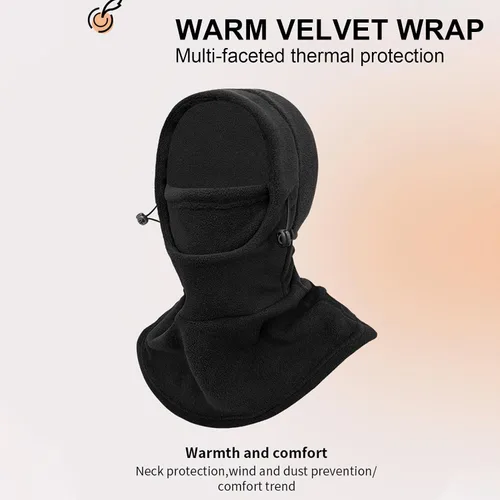 Vista 6 de Cycling Masque, Elastic Drawstring Winter Balaclava Full Face Cover, Waterproof Fleece Full Face Ski Cover, Warm